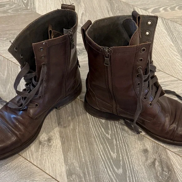 John Varvatos Brown Leather Boots - Picture 5 of 9